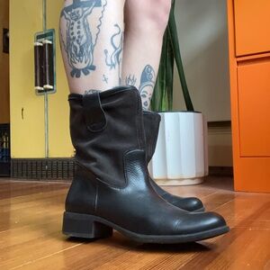 Black Leather Ankle Boots